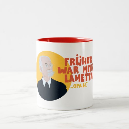 Loriot - Lustiger Spruch - Früher war mehr lametta Tweekleurige Koffiemok (Center)