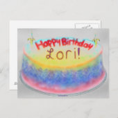 Lori's verjaardagstaart postkaart (Voorkant / Achterkant)