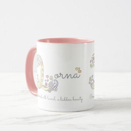 Lorna letter L: monogram mok (Voorkant links)