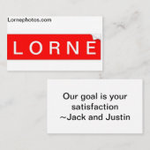 Lorne-visitekaartje Visitekaartje (Voorkant / Achterkant)