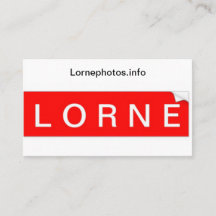 Lorne-visitekaartje