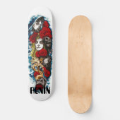 Lorona Skulls Rozen Girl Clouds Death Skateboard (Voorkant)