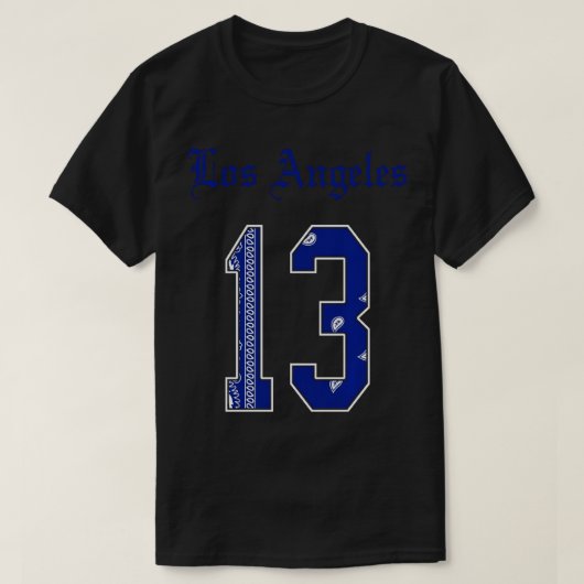 Los Angeles 13 Blue rag bandana sur Mannen-Cal - T-shirt (Design voorkant)