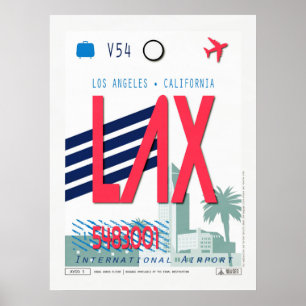 Los Angeles Airport Bagageposter Poster