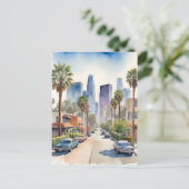 Los Angeles aquarel kunst Briefkaart (Staand voorkant)