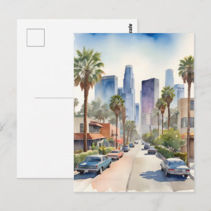 Los Angeles aquarel kunst Briefkaart