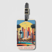 Los Angeles, Art Deco illustratie, Bagagelabel (Voorkant (verticaal))