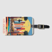 Los Angeles, Art Deco illustratie, Bagagelabel (Voorkant (horizontaal))