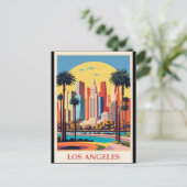 Los Angeles, Art Deco illustratie, Briefkaart (Staand voorkant)