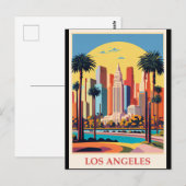 Los Angeles, Art Deco illustratie, Briefkaart (Voorkant / Achterkant)