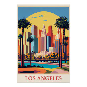 Los Angeles, Art Deco illustratie, Perfect Poster