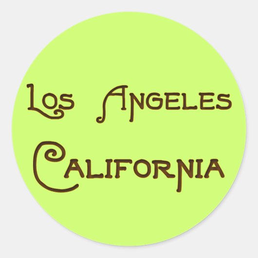 Los Angeles Art Deco Logo Ronde Sticker (Voorkant)