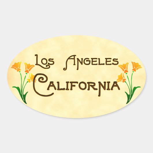 Los Angeles Art Deco Oval Logo Ovale Sticker (Voorkant)