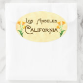 Los Angeles Art Deco Oval Logo Ovale Sticker (Tas)