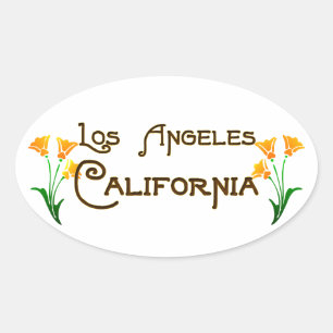 Los Angeles Art Deco Oval Logo Ovale Sticker
