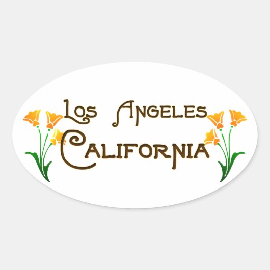 Los Angeles Art Deco Oval Logo Ovale Sticker (Voorkant)