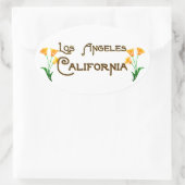 Los Angeles Art Deco Oval Logo Ovale Sticker (Tas)