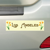 Los Angeles Art Deco Poppy Bumpersticker (Op auto)
