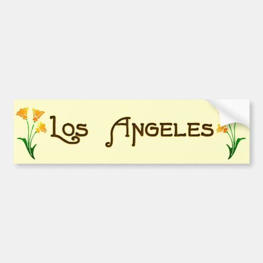 Los Angeles Art Deco Poppy Bumpersticker (Voorkant)