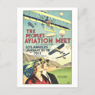 Los Angeles Aviation Ontmoet Advertentie Briefkaart