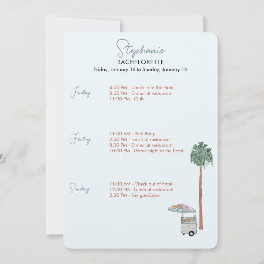 Los Angeles Bachelorette Kaart (Achterkant)