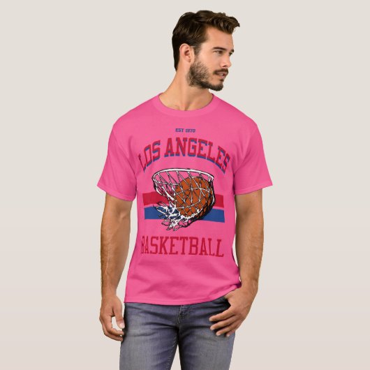 Los Angeles Basketbal Varsity Style T-shirt (Voorkant volledig)