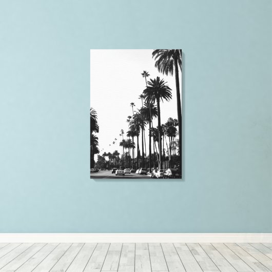 Los Angeles Beverly Hills Zwart-wit Canvas Afdruk (Insitu (Houten vloer))