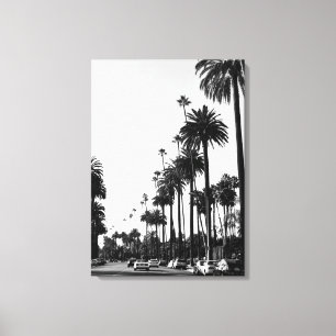 Los Angeles Beverly Hills Zwart-wit Canvas Afdruk