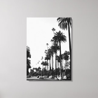 Los Angeles Beverly Hills Zwart-wit Canvas Afdruk