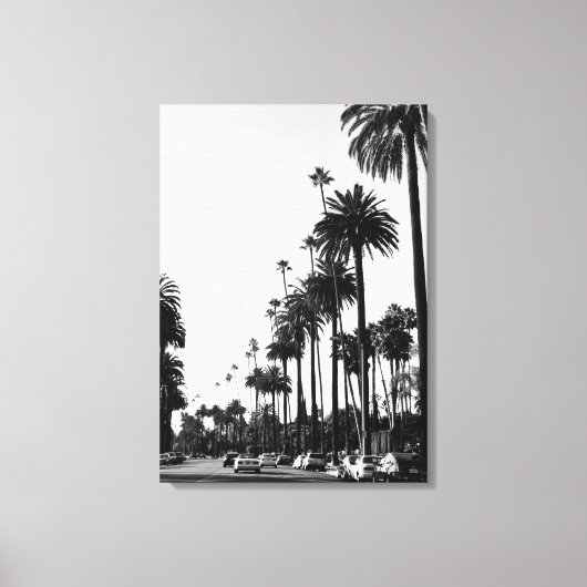 Los Angeles Beverly Hills Zwart-wit Canvas Afdruk (Voorkant)