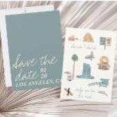 Los Angeles bewaar de datum met tekeningen Kaart