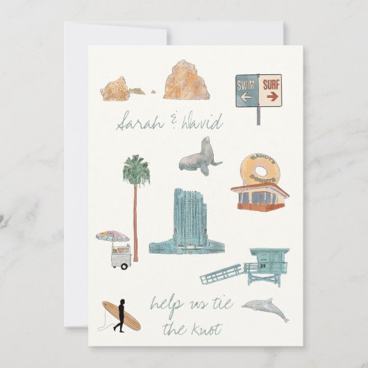 Los Angeles bewaar de datum met tekeningen Kaart (Voorkant)