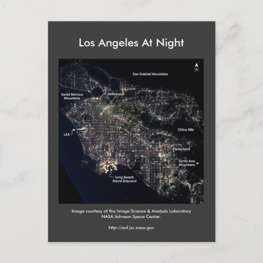 Los Angeles bij nacht Briefkaart (Voorkant)