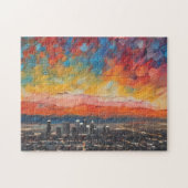Los Angeles bij zonsondergang Abstract Legpuzzel (Horizontaal)