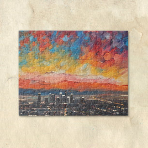 Los Angeles bij zonsondergang Abstract Legpuzzel