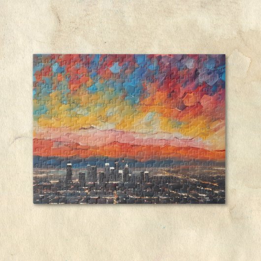 Los Angeles bij zonsondergang Abstract Legpuzzel