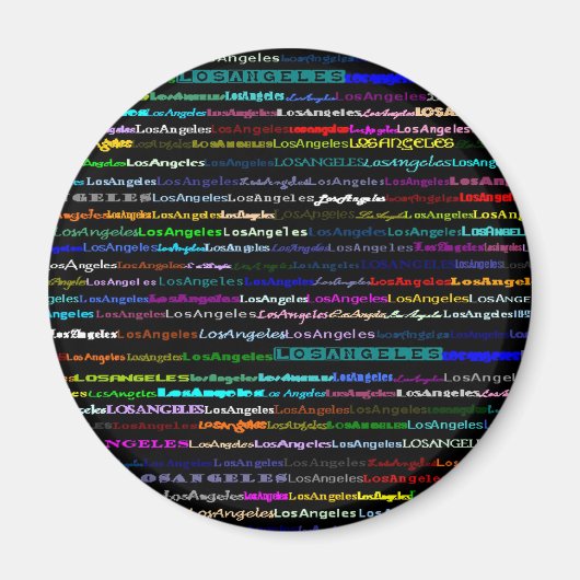 Los Angeles Black Background Magnet (Voorkant)