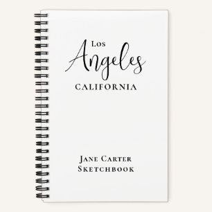 Los Angeles Black Script White Sketchbook Notitieboek