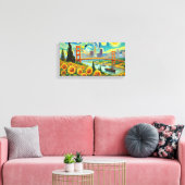 Los Angeles Bridge op de achtergrond van het schil Canvas Afdruk (Insitu (Woonkamer))