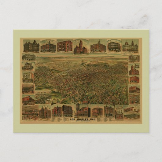 Los Angeles CA 1891 Briefkaart (Voorkant)