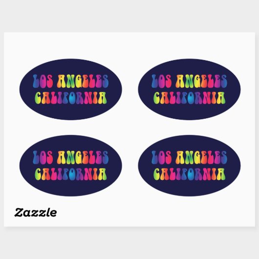 Los Angeles CA 60s TieDye Stickers (Vel)