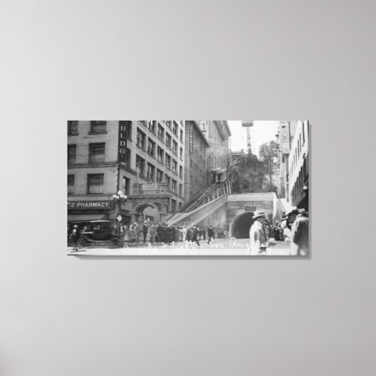 Los Angeles, CA Andels Flight Street Cars Canvas Afdruk (Voorkant)