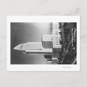 Los Angeles, CA City Hall en Town Uitzicht Briefkaart