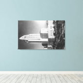 Los Angeles, CA City Hall en Town Uitzicht Canvas Afdruk (Insitu (Houten vloer))