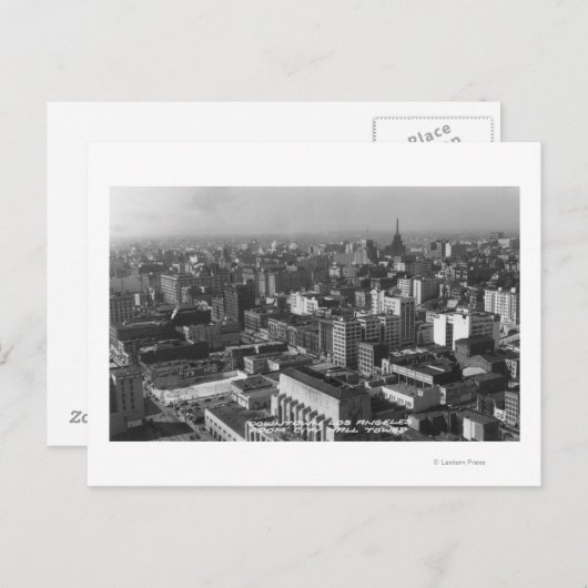 Los Angeles, CA Downtown Uitzicht uit City Hall Briefkaart (Voorkant / Achterkant)