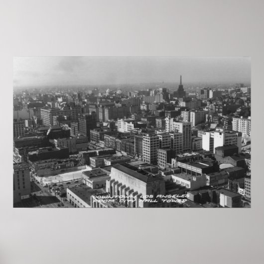 Los Angeles, CA Downtown Uitzicht uit City Hall Poster (Voorkant)