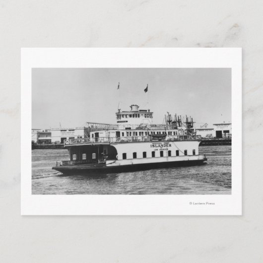 Los Angeles, CA Ferry Islander bij Harbour Briefkaart (Voorkant)