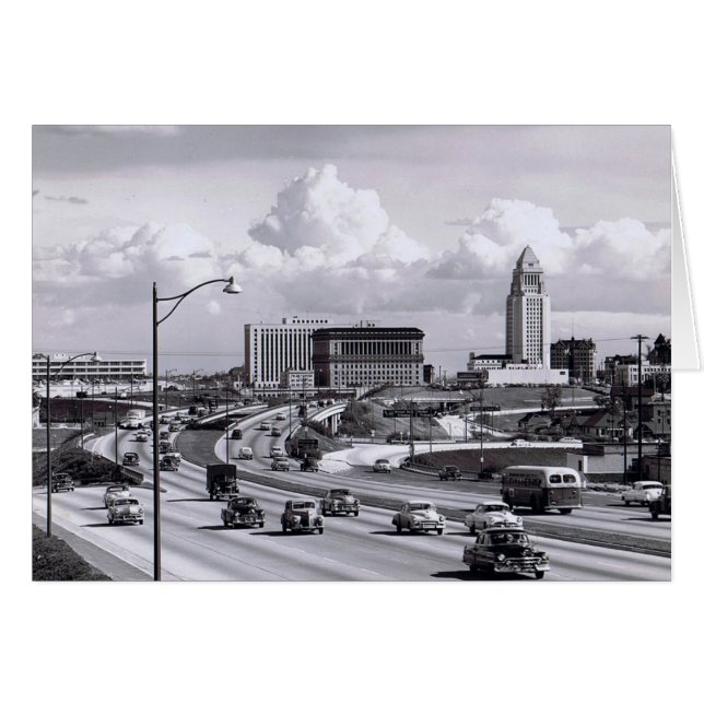 Los Angeles CA Freeway 1950s-kaart (Voorkant Horizontaal)