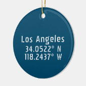 Los Angeles CA Latitude Longitude Blue Keramisch Ornament (Links)