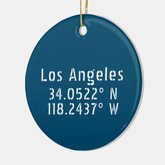 Los Angeles CA Latitude Longitude Blue Keramisch Ornament (Links)